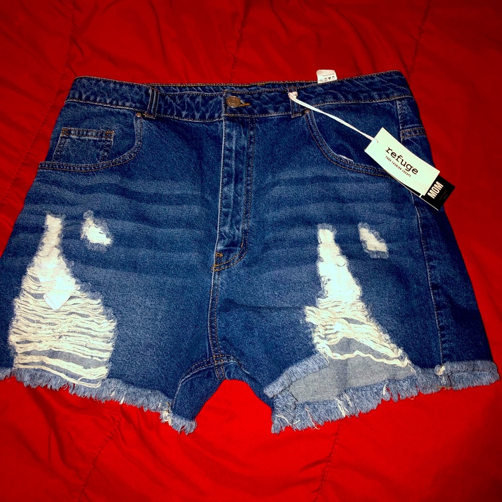 Denim mom shorts